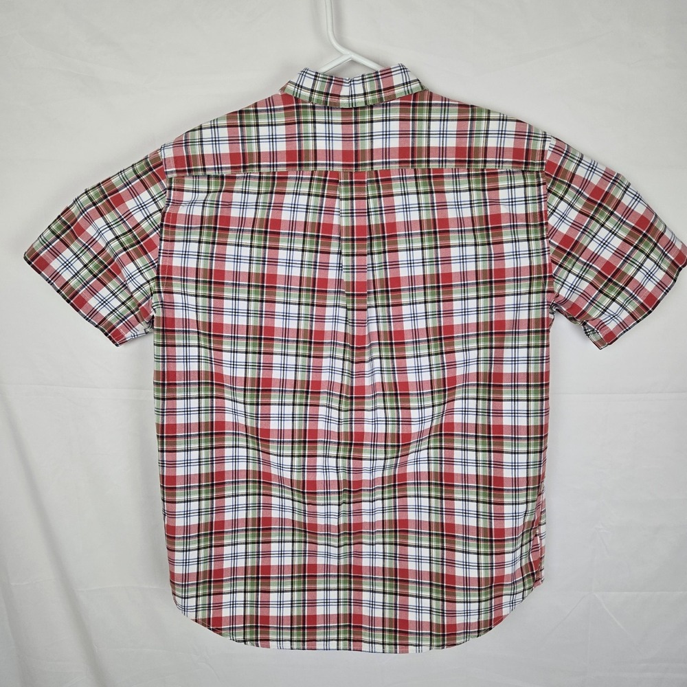Abercrombie & Fitch Mens Button Down Shirt Size M Red Plaid Short Sleeve Preppy - Picture 5 of 7